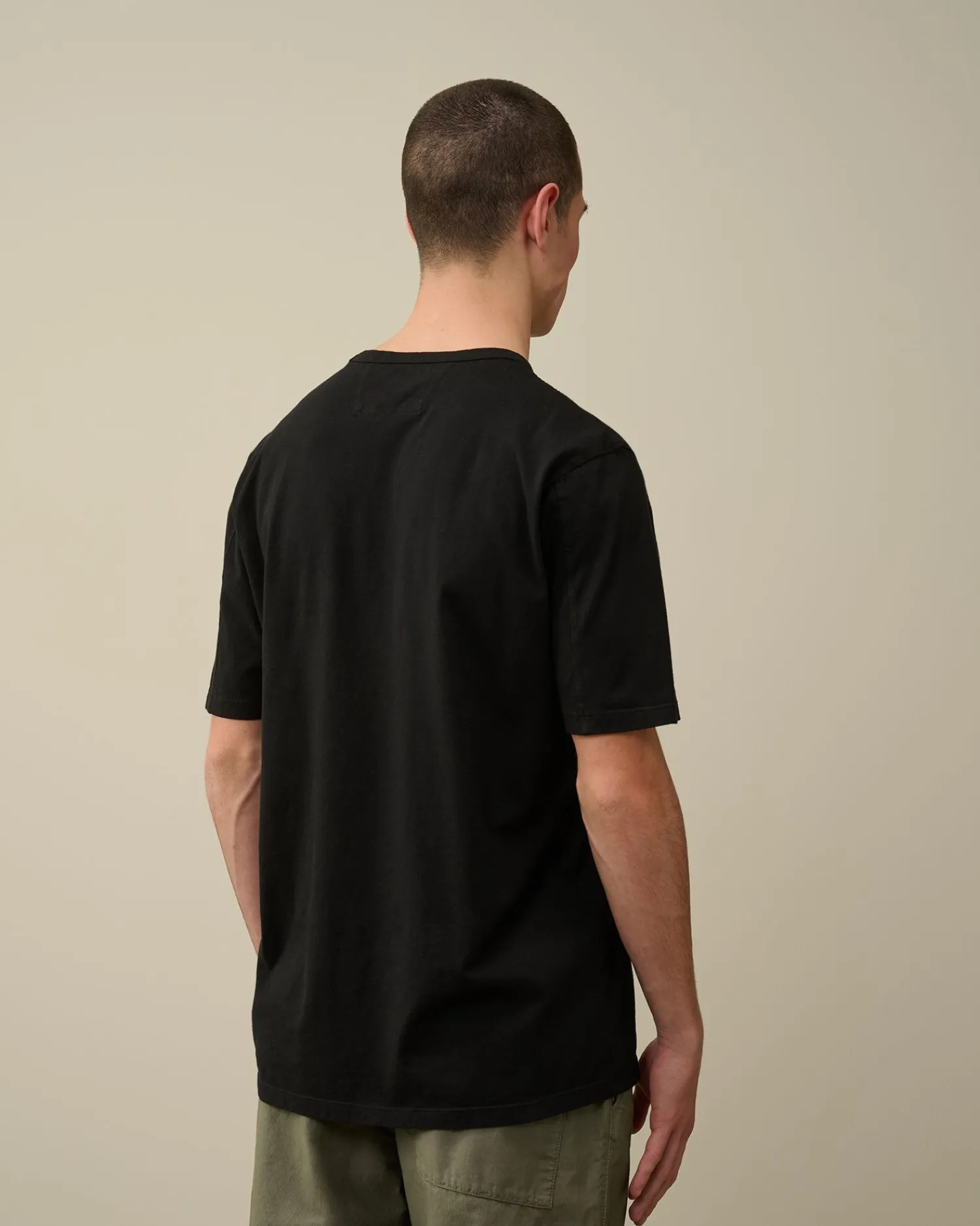 Best Sale C.P. Company 30/2 Mercerized Jersey Twisted Graphic T-Shirt Sort