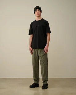 Best Sale C.P. Company 30/2 Mercerized Jersey Twisted Graphic T-Shirt Sort
