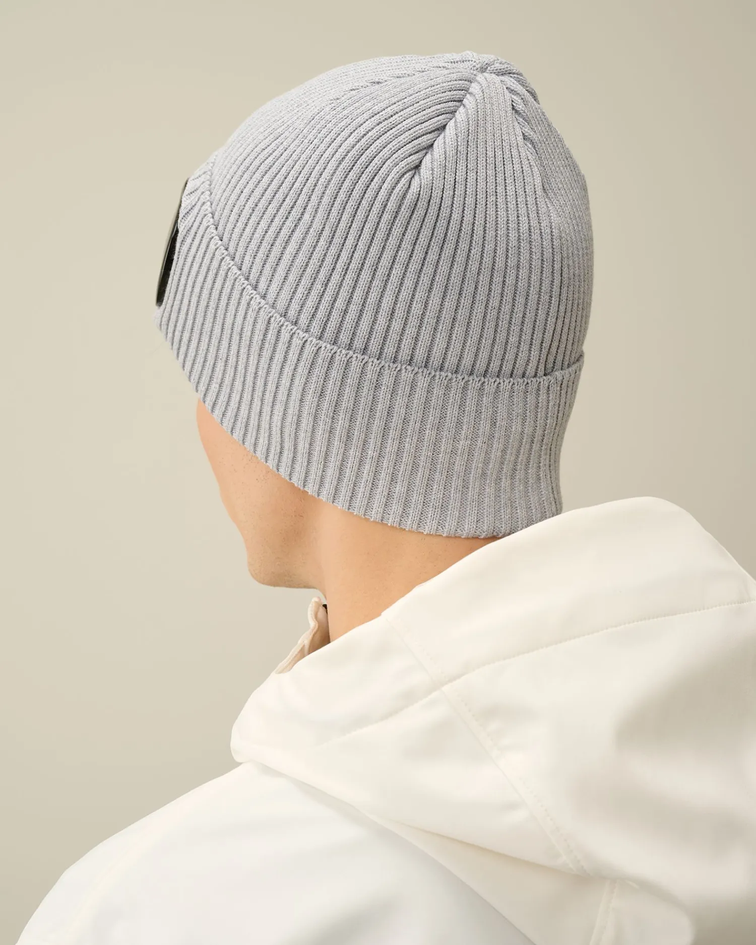 Discount C.P. Company Beanie Af Bomuldsbriller Hvid Paere