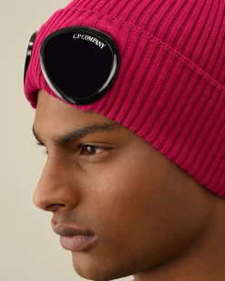 New C.P. Company Beanie Af Bomuldsbriller Total Eclipse-Blue