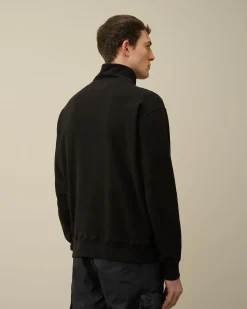New C.P. Company Blandet Sweatshirt I Bomuldsfleece Sort