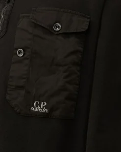 New C.P. Company Blandet Sweatshirt I Bomuldsfleece Sort
