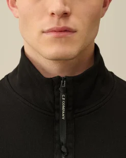 New C.P. Company Blandet Sweatshirt I Bomuldsfleece Sort