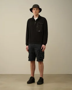 New C.P. Company Blandet Sweatshirt I Bomuldsfleece Sort