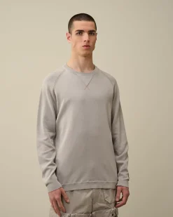 Sale C.P. Company Bomuld Blandet Bomber Strik Gaze Hvid