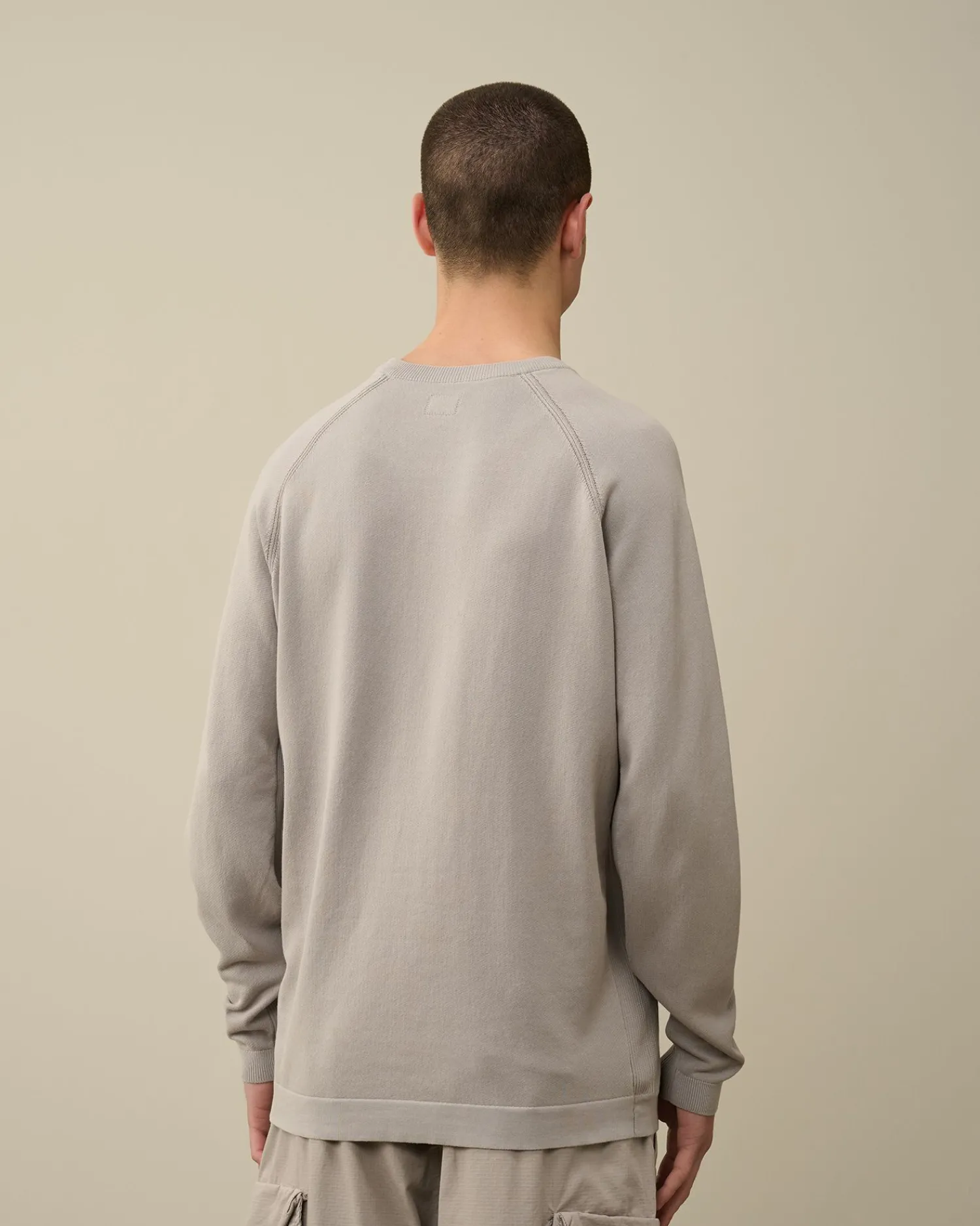 Sale C.P. Company Bomuld Blandet Bomber Strik Gaze Hvid