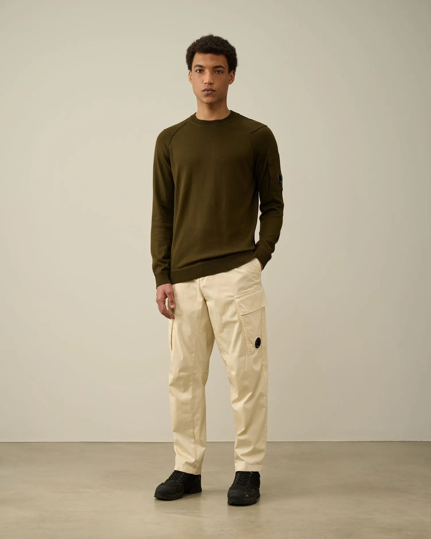 Best C.P. Company Bomuld Crepe Jumper Stovregn Gra