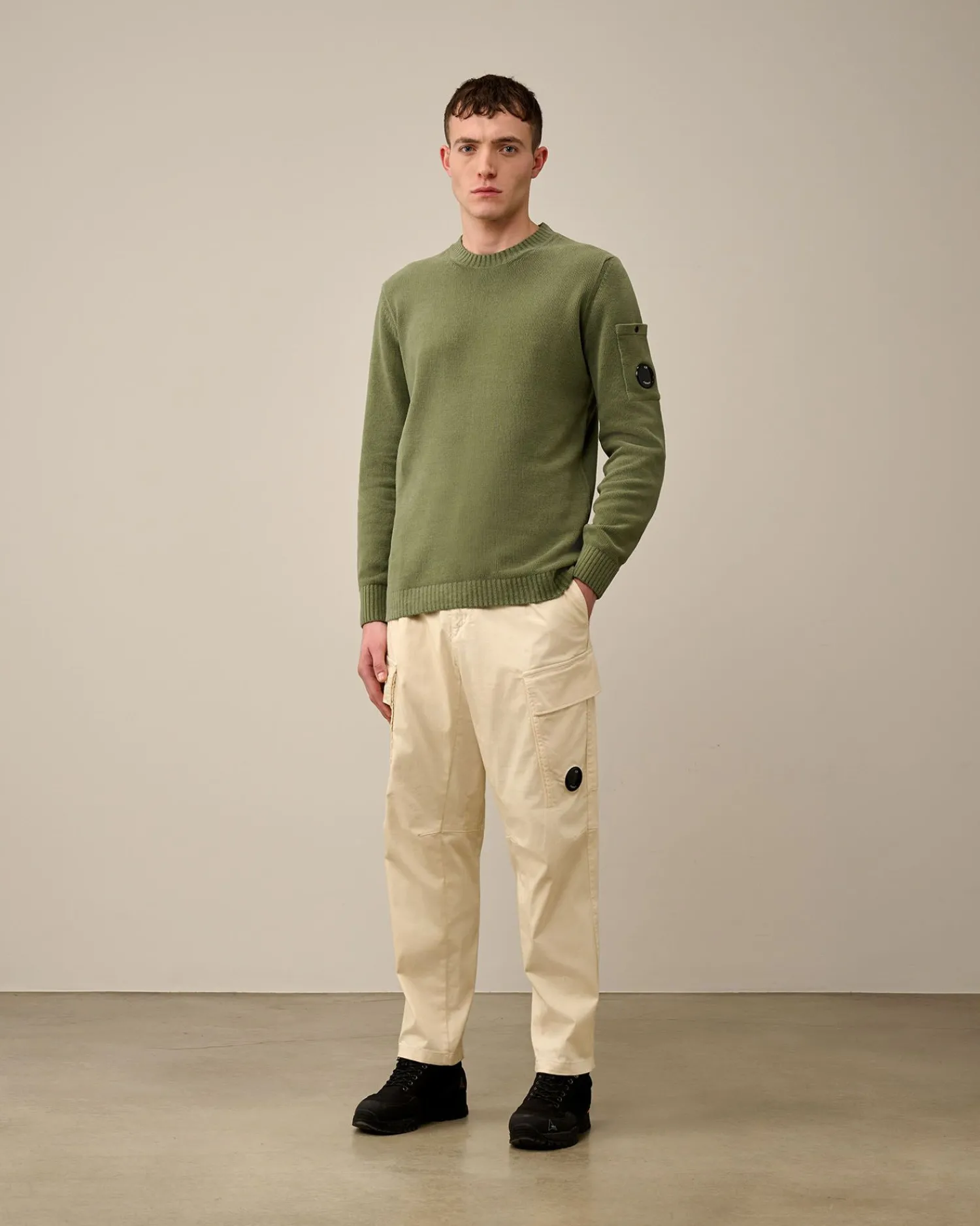 Store C.P. Company Bomuld Crepe Jumper Stjernelys Bla