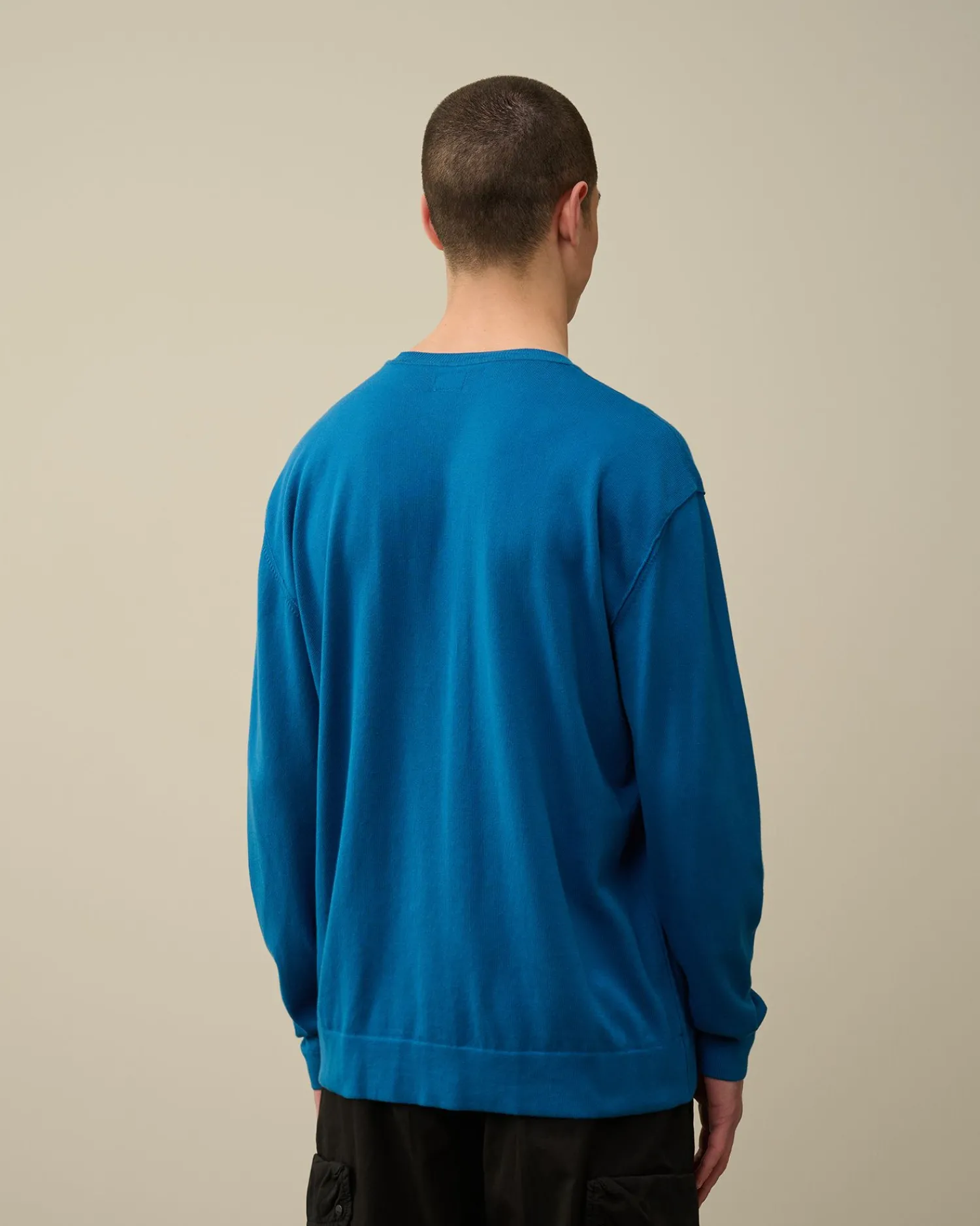 Outlet C.P. Company Bomuld Crepe Strik Total Eclipse-Blue