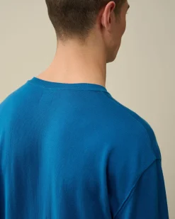 Outlet C.P. Company Bomuld Crepe Strik Total Eclipse-Blue