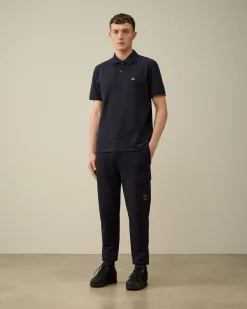 Outlet C.P. Company Bomuld Diagonal Fleece Cargo Joggingbukser Blaek Bla