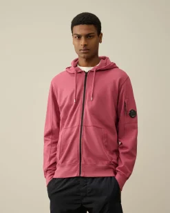 Outlet C.P. Company Bomuld Diagonal Fleece Logo Haettetroje Stjernelys Bla