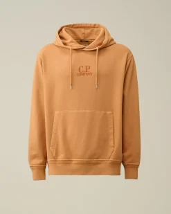 Clearance C.P. Company Bomuld Diagonal Fleece Logo Haettetroje Blaek Bla