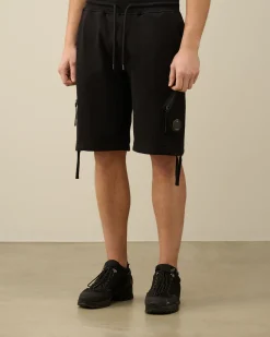 Best C.P. Company Bomuld Fleece Mixed Cargo Shorts Gaze Hvid