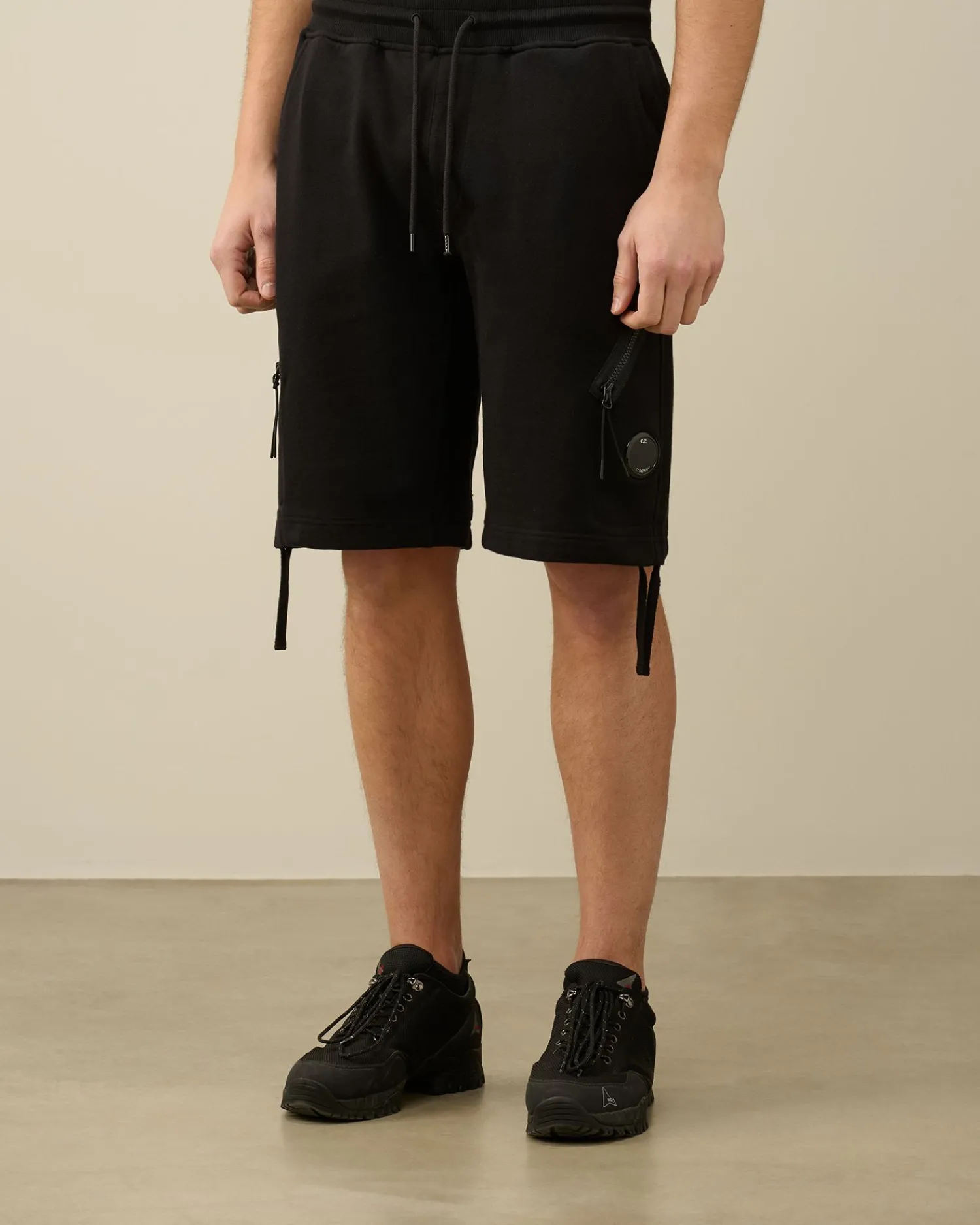 Best C.P. Company Bomuld Fleece Mixed Cargo Shorts Gaze Hvid
