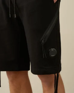 Best C.P. Company Bomuld Fleece Mixed Cargo Shorts Gaze Hvid