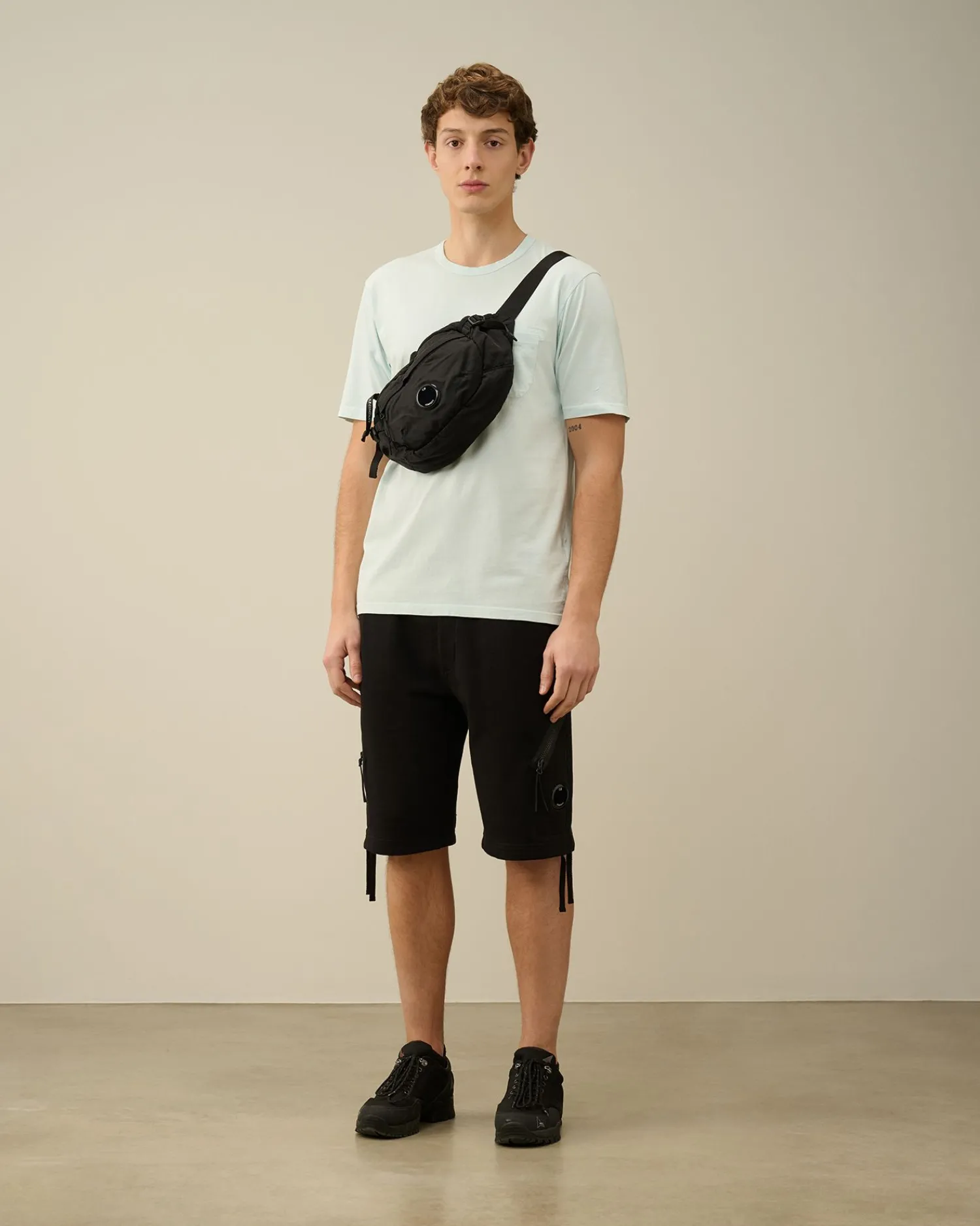 Best C.P. Company Bomuld Fleece Mixed Cargo Shorts Gaze Hvid