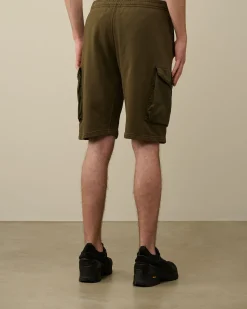 Online C.P. Company Bomuld Fleece Mixed Cargo Shorts Agave Gron