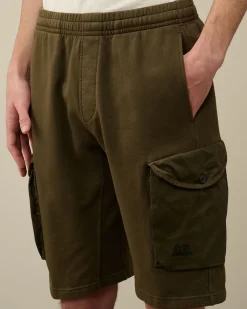 Online C.P. Company Bomuld Fleece Mixed Cargo Shorts Agave Gron