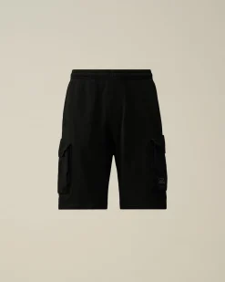 Clearance C.P. Company Bomuld Fleece Mixed Cargo Shorts Ivy Gron