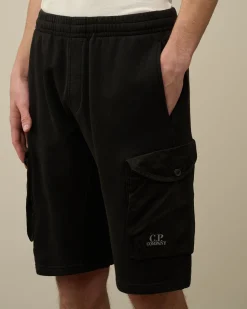 Clearance C.P. Company Bomuld Fleece Mixed Cargo Shorts Ivy Gron