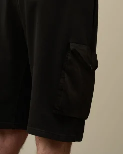 Clearance C.P. Company Bomuld Fleece Mixed Cargo Shorts Ivy Gron