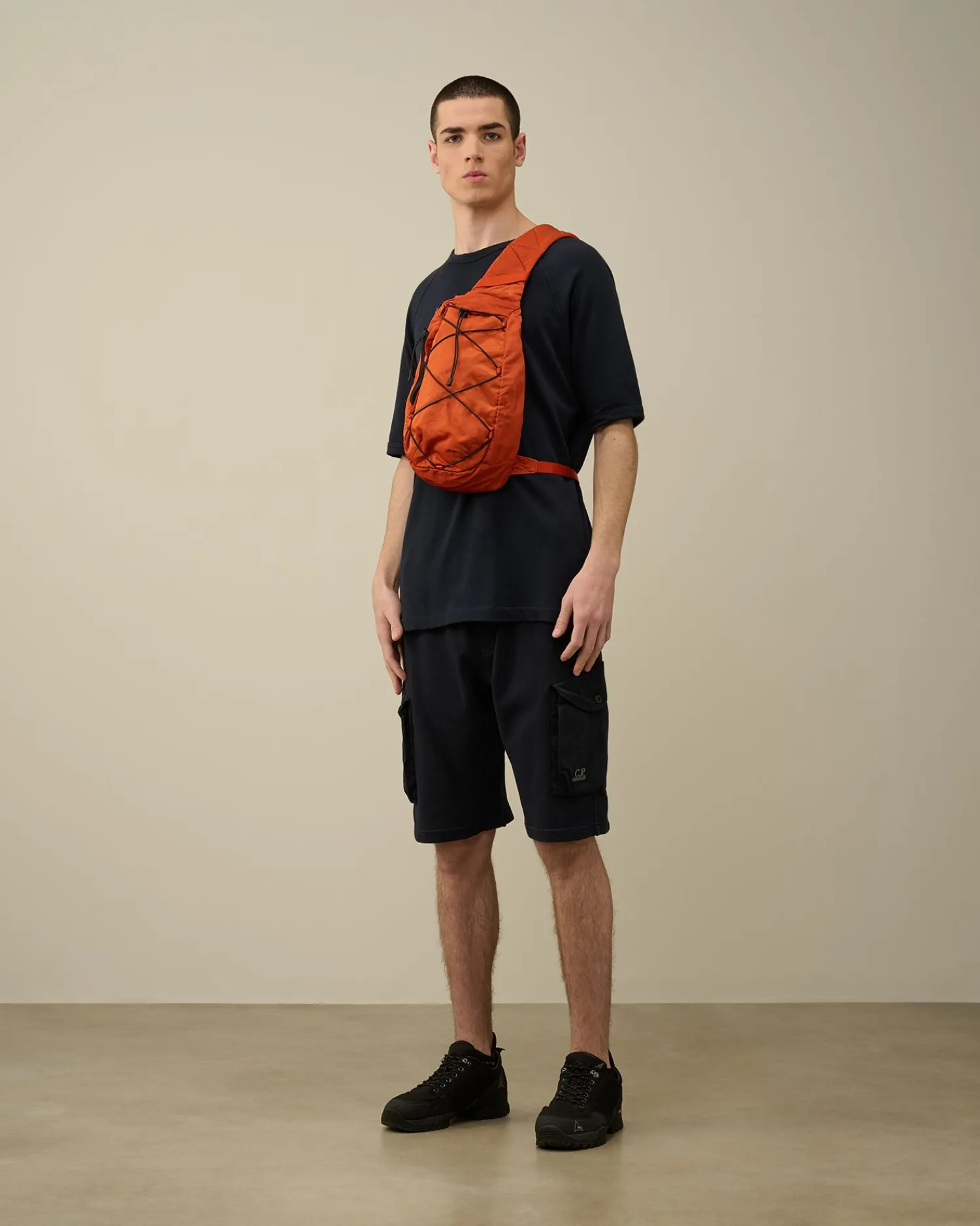 Shop C.P. Company Bomuld Fleece Mixed Cargo Shorts Sort
