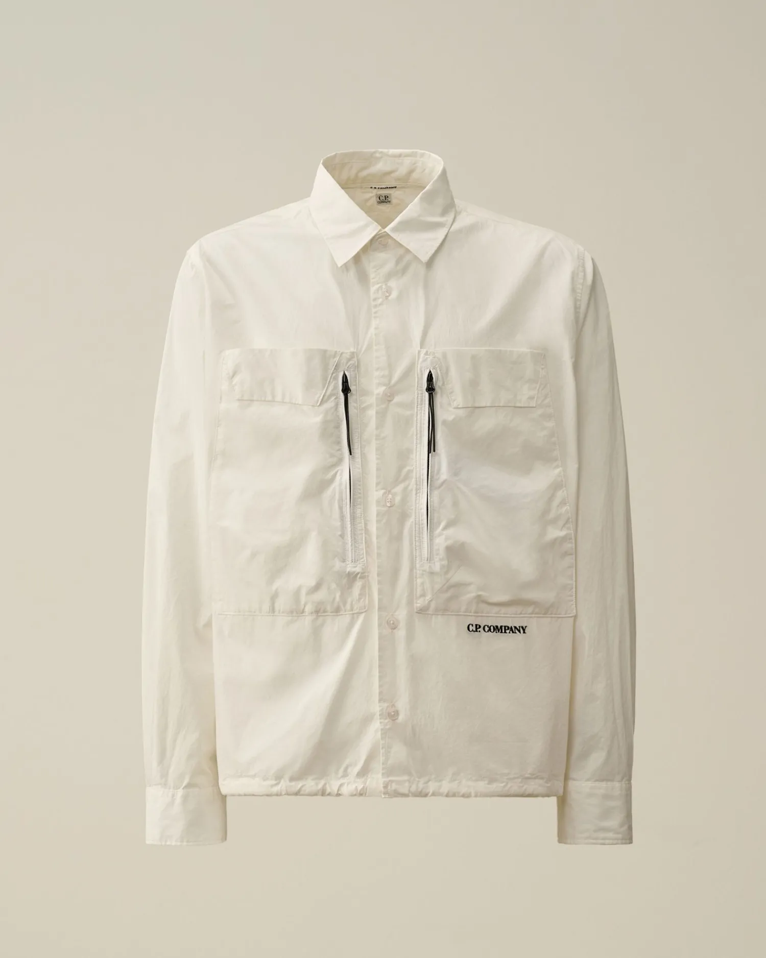 Best Sale C.P. Company Bomuld Popeline Overshirt Gaze Hvid