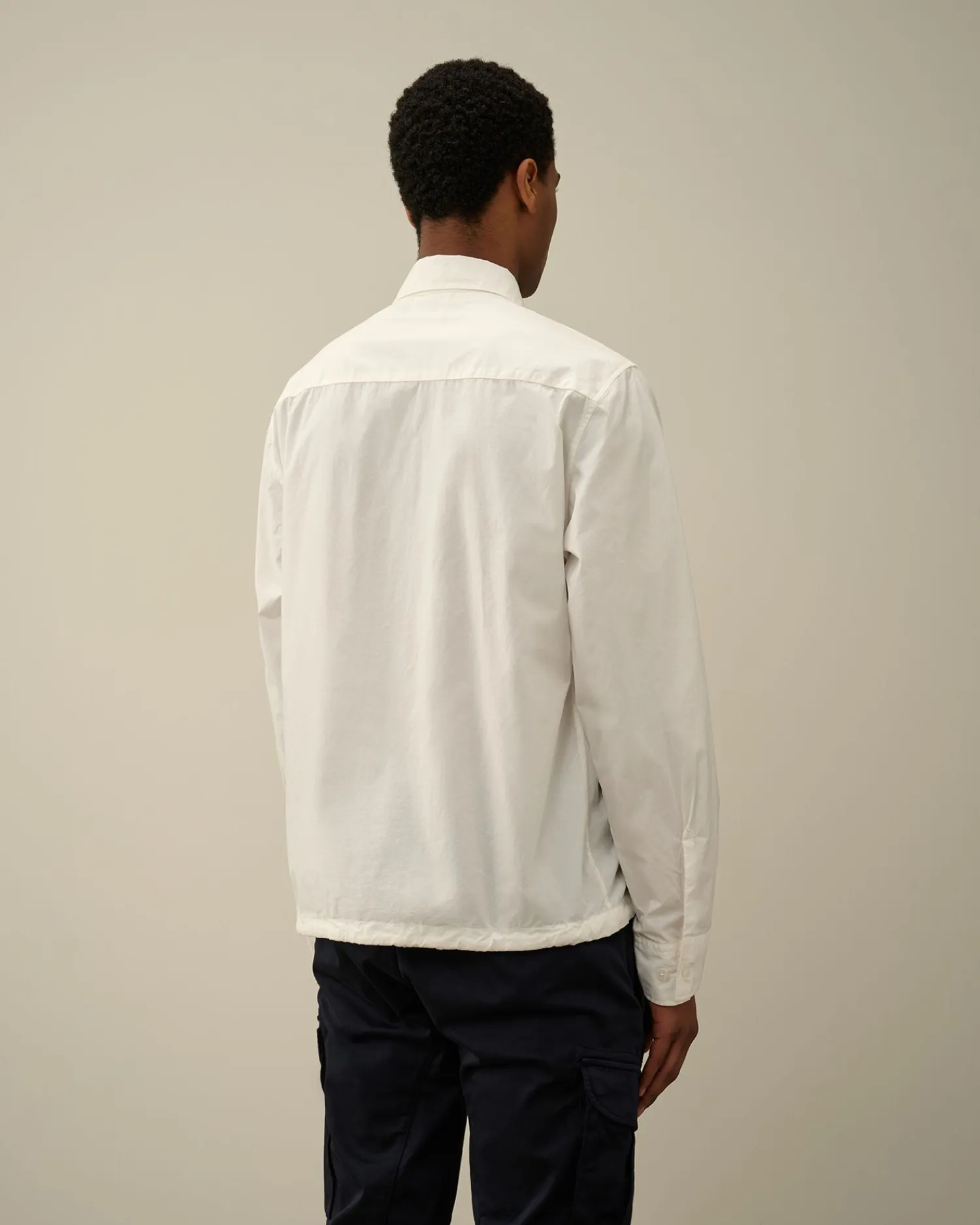 Best Sale C.P. Company Bomuld Popeline Overshirt Gaze Hvid