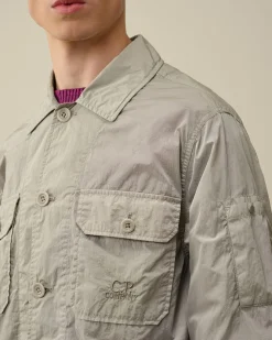Best Sale C.P. Company Bomuld Popeline Overshirt Sort