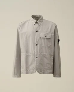 Shop C.P. Company Broken Linned/Bomuldsskjorte Total Eclipse-Blue