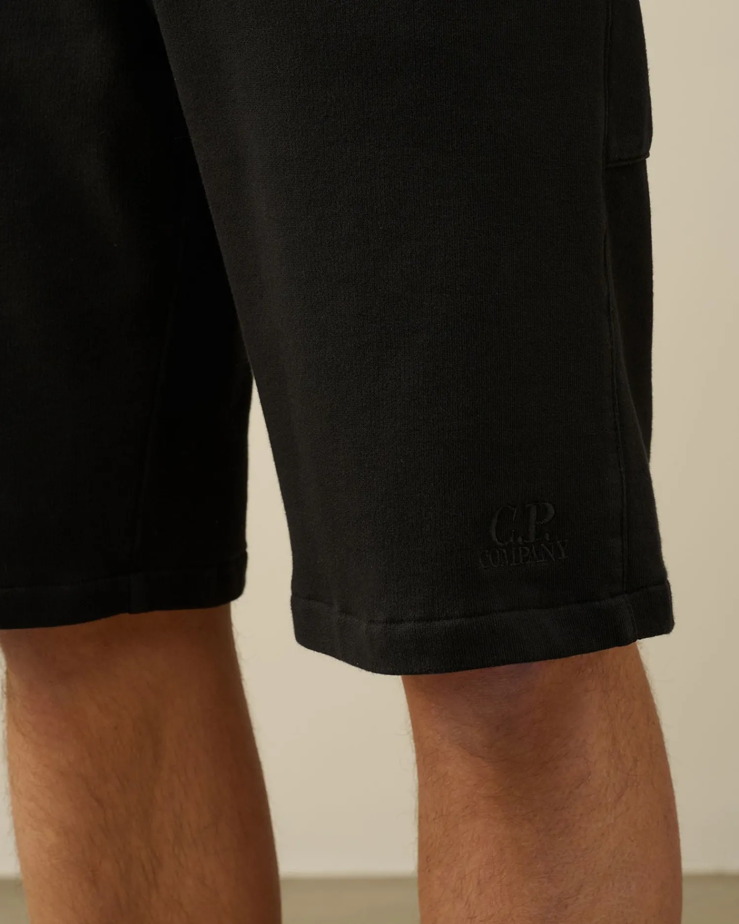 Cheap C.P. Company Cargo Shorts I Bomuld Diagonal Fleece Blaek Bla