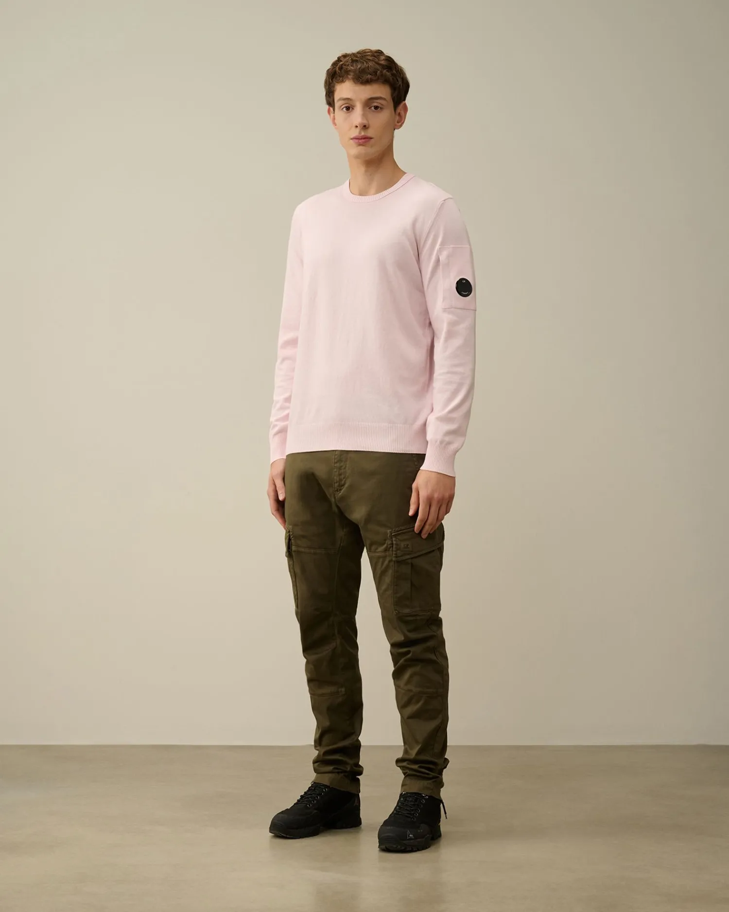 Best Sale C.P. Company Chenille Bomuldsstrik Blaek Bla
