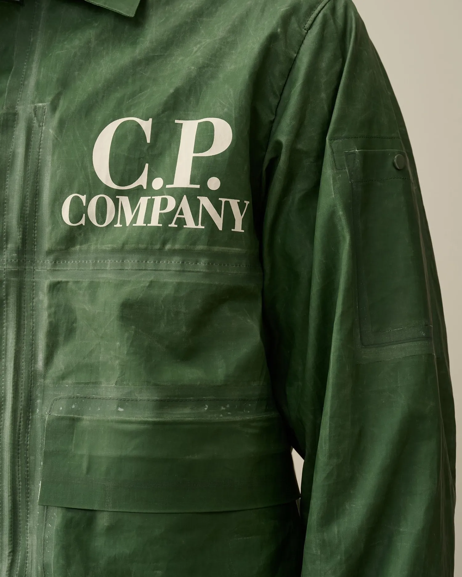 Store C.P. Company Cp Shell-R Goggle Jakke Stovregn Gra