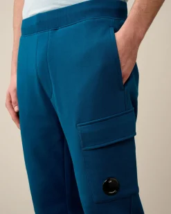 Best Sale C.P. Company Diagonal Forhojede Fleece-Lommeshorts Med Lynlas Ivy Gron