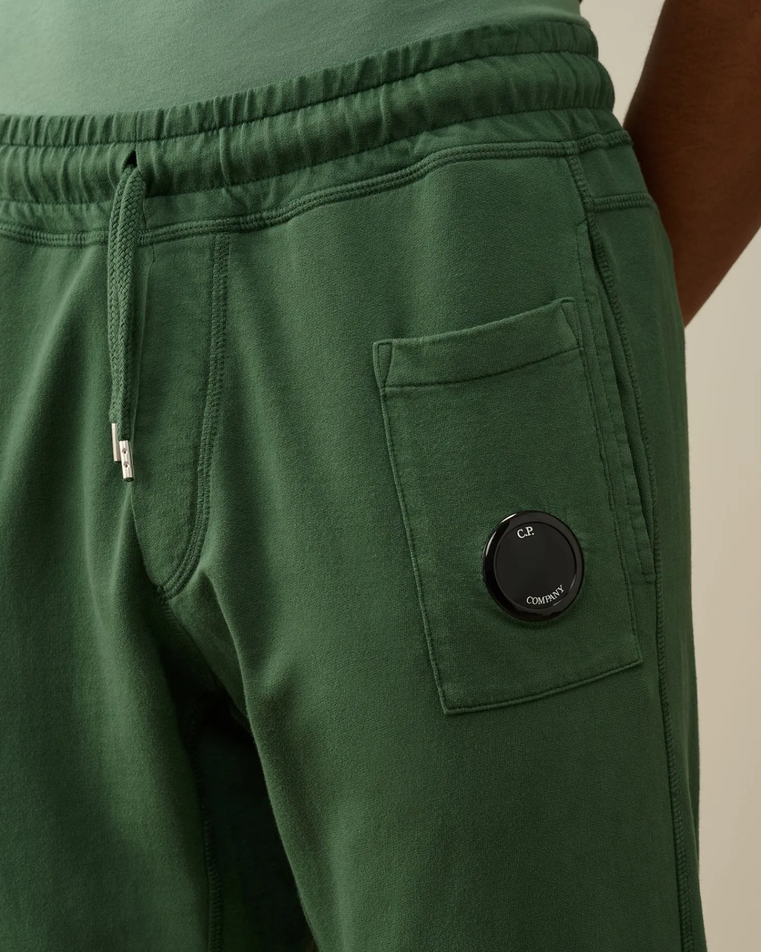 Cheap C.P. Company Diagonal Forhojede Fleece-Lommeshorts Med Lynlas Gra Melange