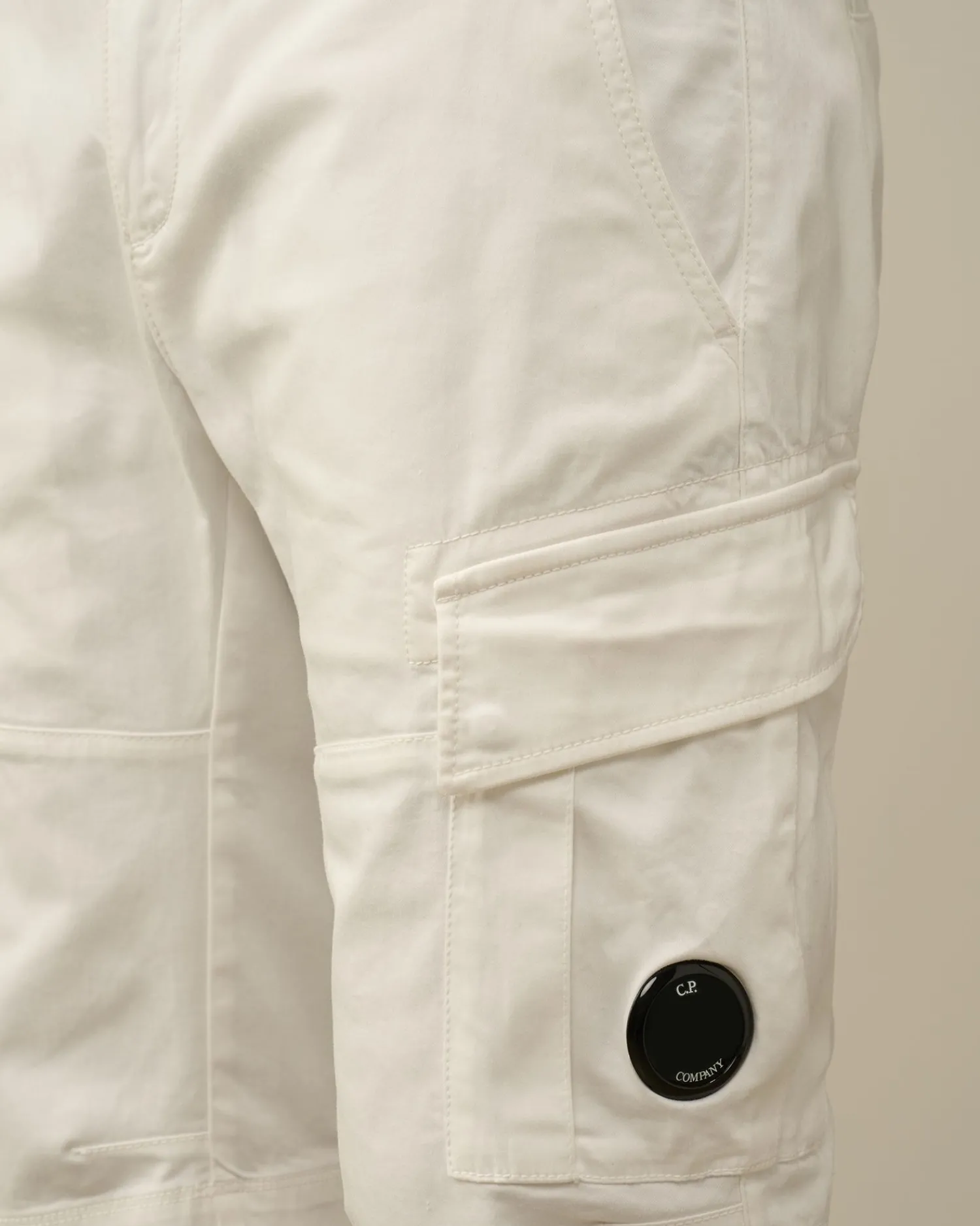 Cheap C.P. Company Diagonal Forhojede Fleece Cargo Joggingbukser Pistacie Shell-Beige