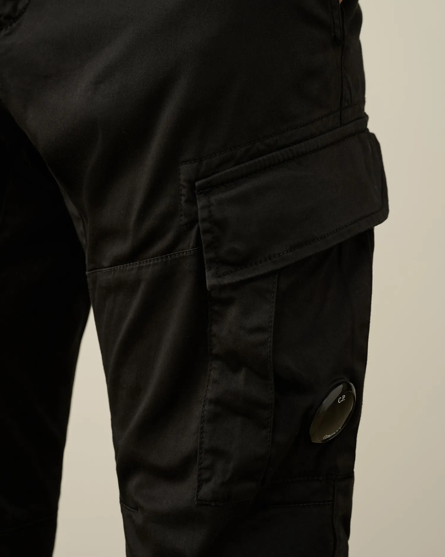 Hot C.P. Company Diagonal Forhojede Fleece Cargo Joggingbukser Total Eclipse-Blue