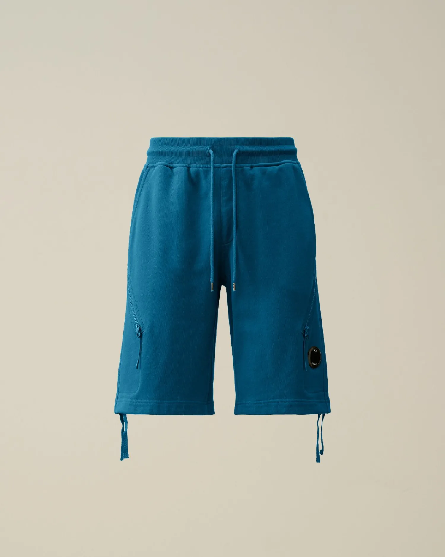 Cheap C.P. Company Diagonal Forhojede Fleece-Lommeshorts Med Lynlas Blaek Bla