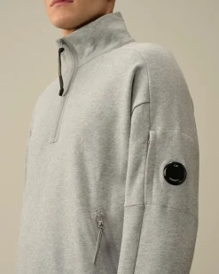 Store C.P. Company Diagonal Haettetroje I Fleece Goggle Sort