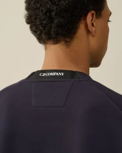 Best C.P. Company Diagonal Haettetroje I Fleece Goggle Stjernelys Bla