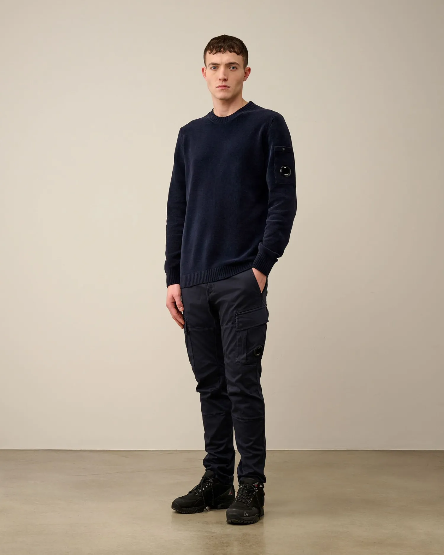 Discount C.P. Company Diagonal Haevet Fleece Blandet Aftagelig Sweatshirt Pistacie Shell-Beige