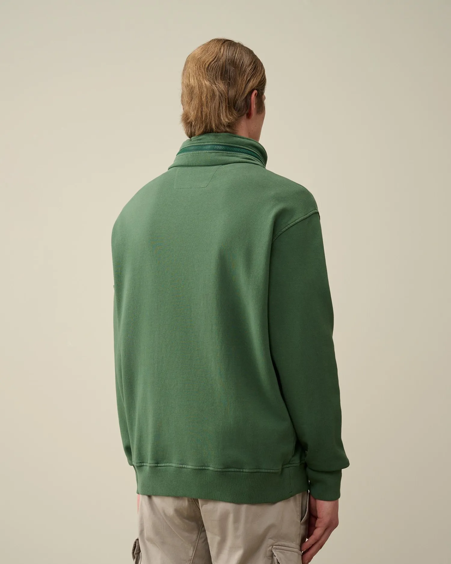Clearance C.P. Company Diagonal Haevet Fleece Goggle Haettetroje Med Lynlas Rod Knop