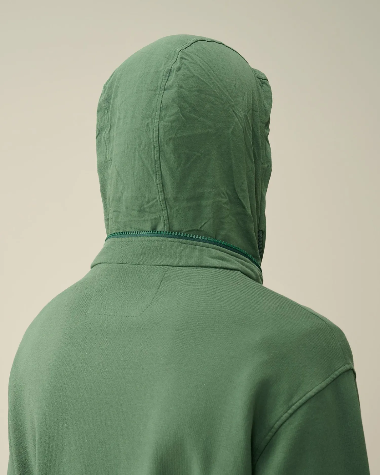 Clearance C.P. Company Diagonal Haevet Fleece Goggle Haettetroje Med Lynlas Rod Knop