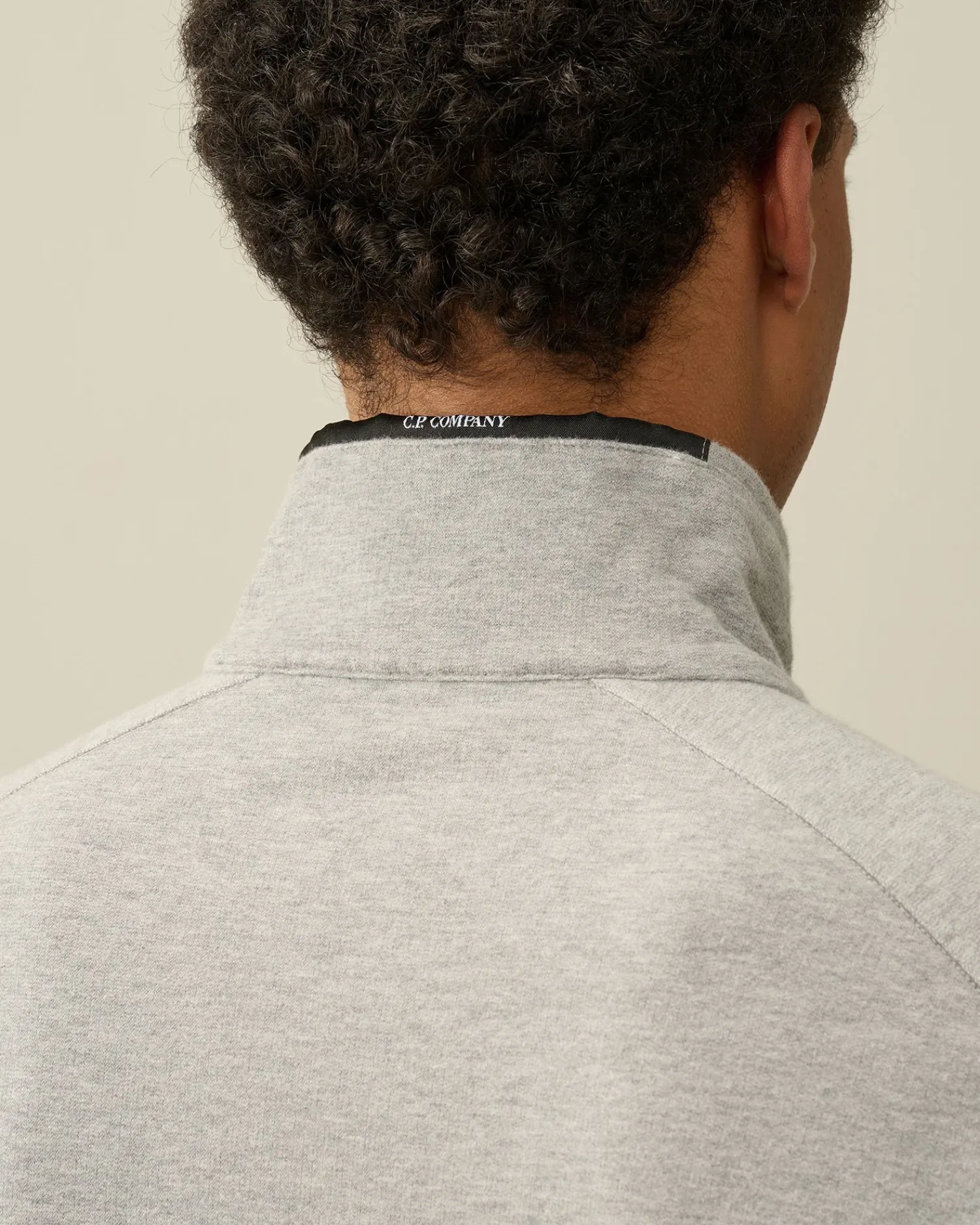 Store C.P. Company Diagonal Haevet Fleece Goggle Haettetroje Med Lynlas Pistacie Shell-Beige