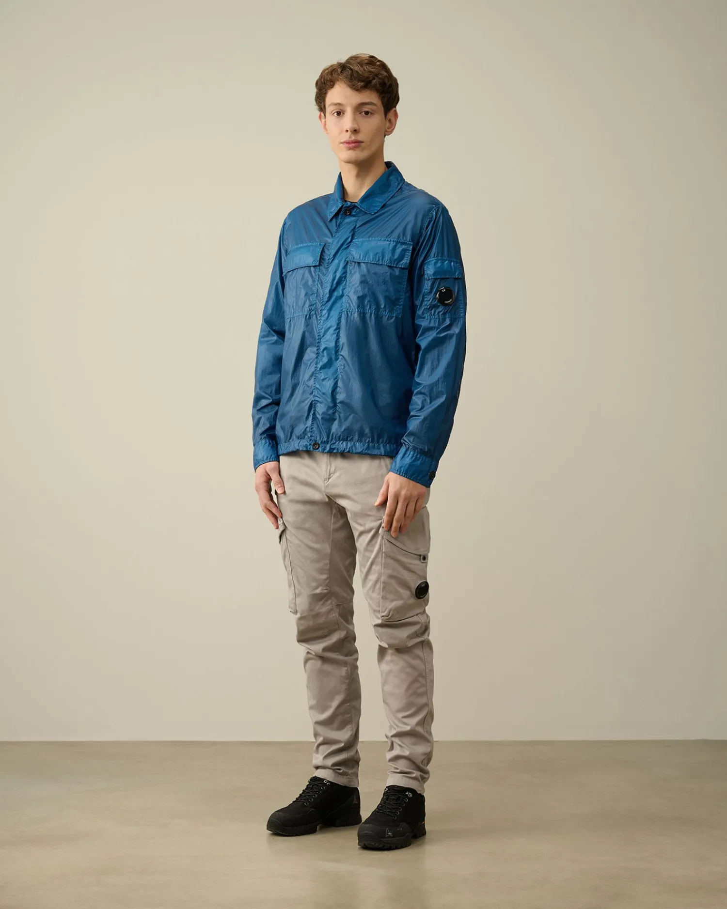 Online C.P. Company Diagonal Haevet Fleece Haettetroje Stovregn Gra