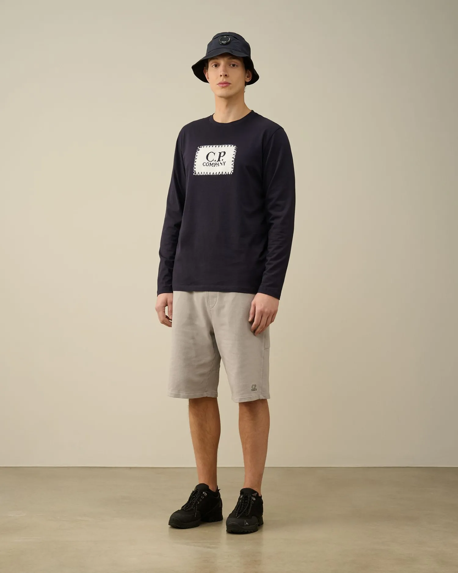 Sale C.P. Company Diagonal Haevet Fleece Joggingbukser Blaek Bla