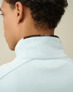 Best C.P. Company Diagonal Haevet Fleece Sweatshirt Gaze Hvid