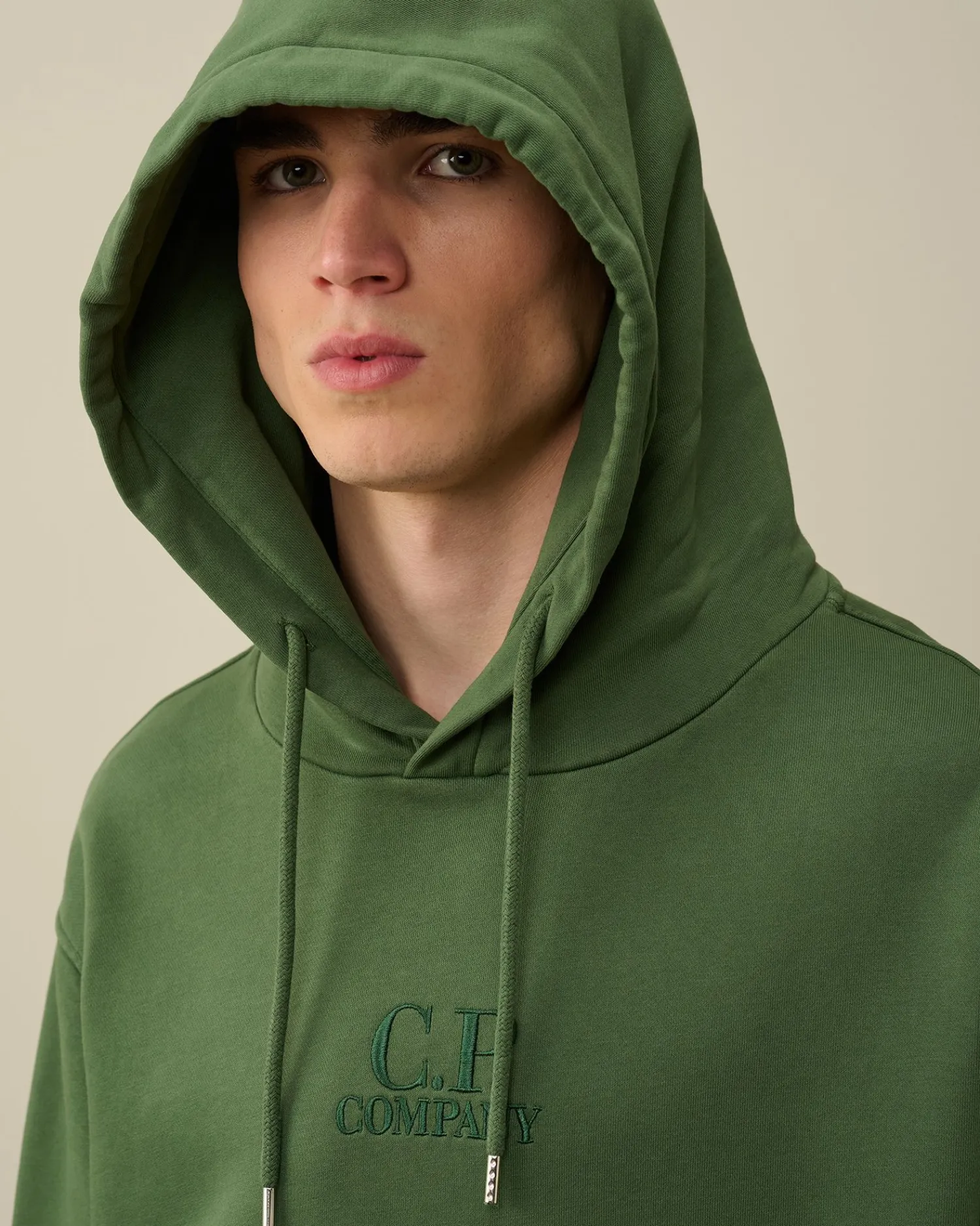 Cheap C.P. Company Diagonal Haevet Fleece Sweatshirt Med Lynlas Ivy Gron