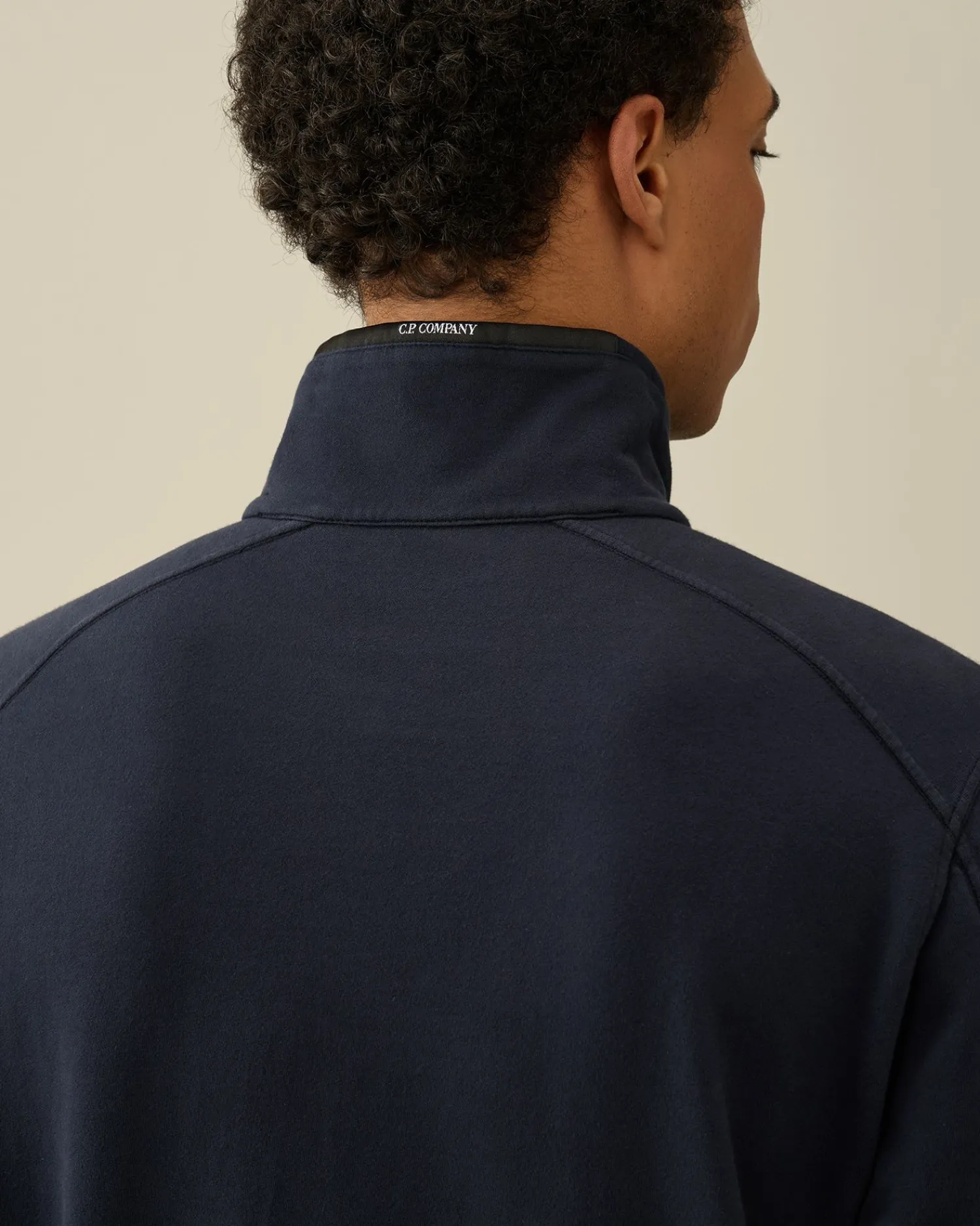 Discount C.P. Company Diagonal Haevet Fleece Sweatshirt Med Lynlas Total Eclipse-Blue